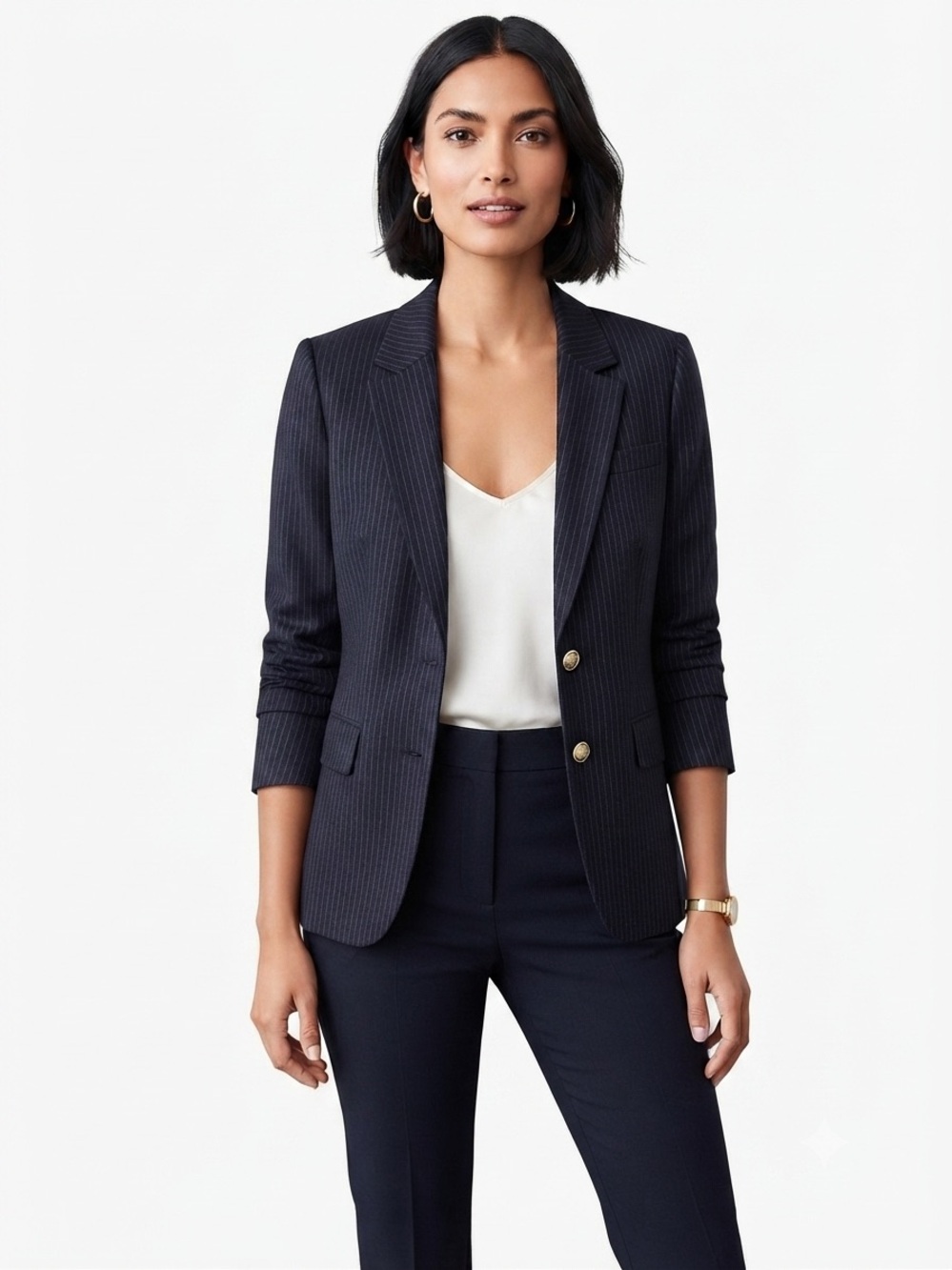 J.Crew Collection Tollegno 1900 Italian Wool Pinstripe Blazer 12 Preppy Academia